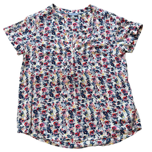 Joules blue / pink floral blouse sz 6